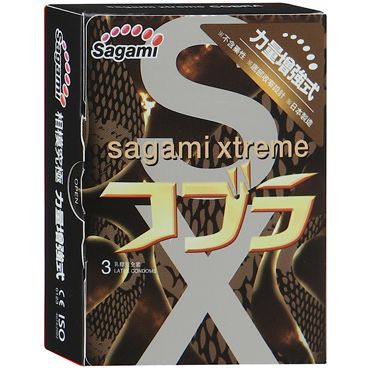 Суженные к основанию презервативы Sagami Xtreme COBRA - 3 шт. - Sagami - купить с доставкой в Симферополе