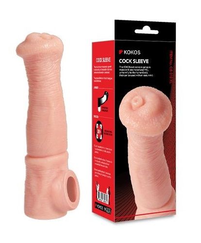 Телесная фантазийная насадка на член Cock Sleeve Size L - KOKOS - в Симферополе купить с доставкой