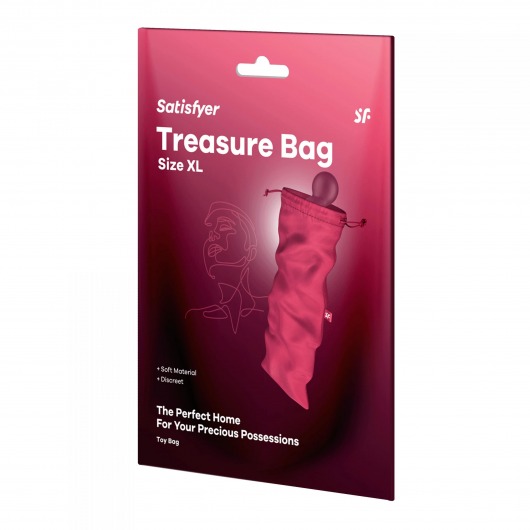 Розовый мешочек для хранения игрушек Treasure Bag XL - Satisfyer - купить с доставкой в Симферополе