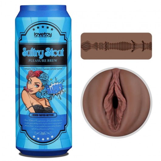 Коричневый мастурбатор-вагина Pleasure Brew Masturbator-Sultry Stout в банке - Lovetoy - в Симферополе купить с доставкой