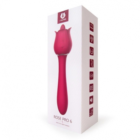 Розовый вибромассажер Rose Pro 6 - 21,4 см. - S-HANDE