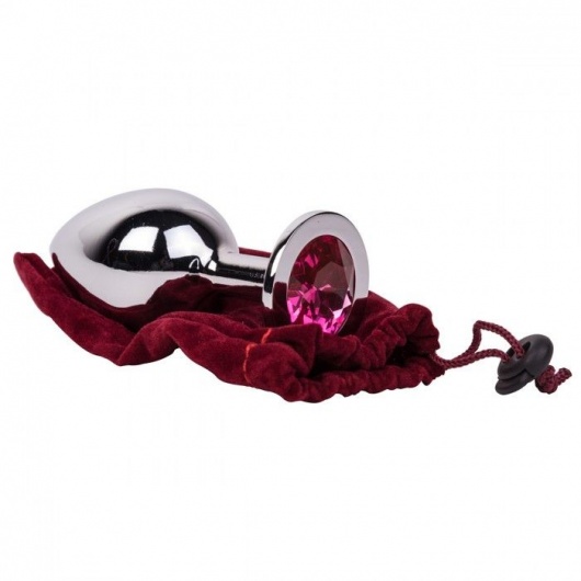 Большой стальной плаг с розовым кристаллом Pink Bubble Gum - 9,5 см. - Erotic Fantasy - купить с доставкой в Симферополе