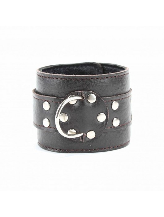 Коричневые оковы из мягкой кожи на металлической цепочке - БДСМ Арсенал - купить с доставкой в Симферополе