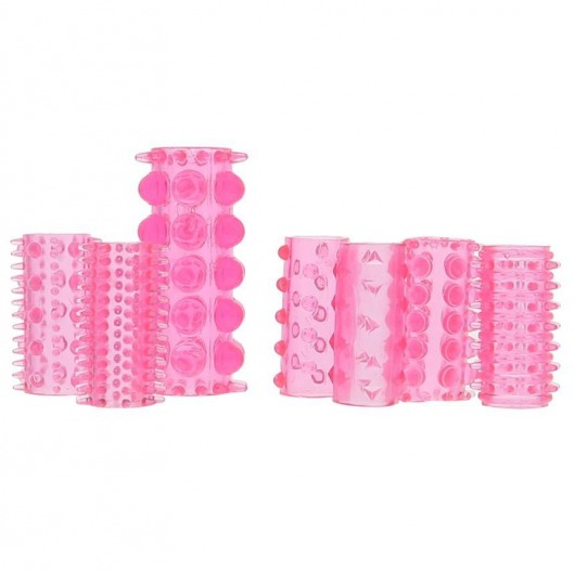 Набор из 7 розовых насадок на пенис ONE-A-DAY PENIS SLEEVES PINK - Seven Creations - в Симферополе купить с доставкой
