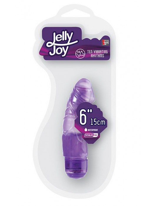 Фиолетовый вибромассажёр JELLY JOY 6INCH 10 RHYTHMS - 15 см. - Dream Toys