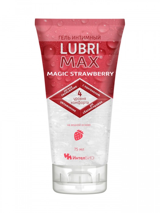 Интимный гель-смазка на водной основе Lubrimax Magic Strawberry - 75 мл. - ИнтелБИО - купить с доставкой в Симферополе