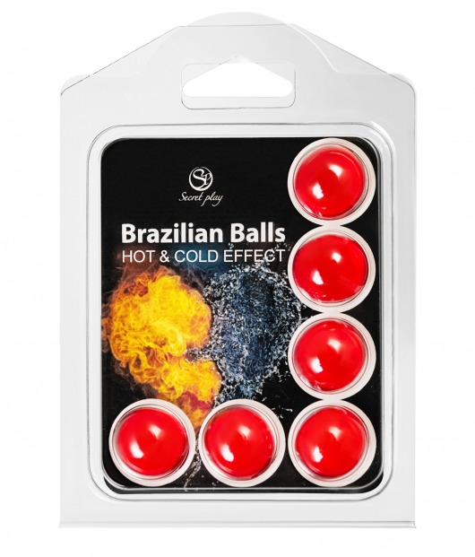 Набор из 6 шариков с массажным маслом Brazilian Balls с охлаждающим и разогревающим эффектом - Secret Play - купить с доставкой в Симферополе