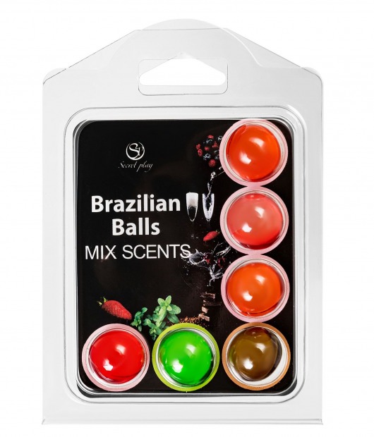 Набор из 6 шариков с ароматизированными массажными маслами Brazilian Balls - Secret Play - купить с доставкой в Симферополе