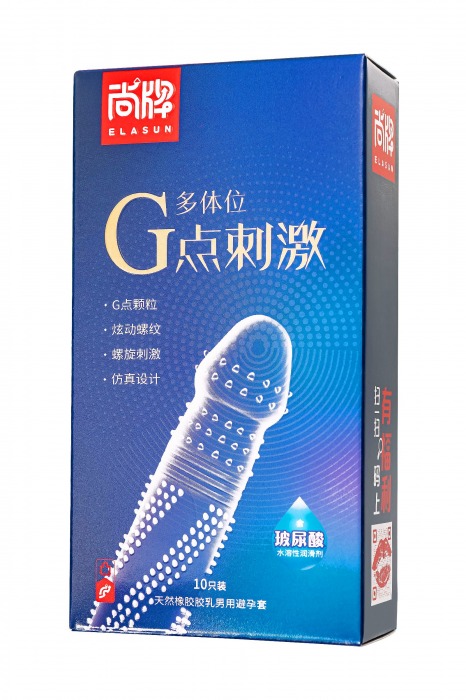 Ультратонкие презервативы Elasun G-spot stimulation с ребрами и точками - 10 шт. - Elasun - купить с доставкой в Симферополе