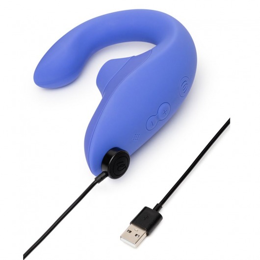 Голубой вибромассажер для двойной стимуляции Womanizer Blend - Womanizer