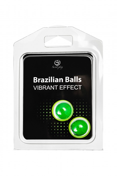 Набор из 2 шариков с массажным маслом Brazilian Balls с эффектом вибрации - Secret Play - купить с доставкой в Симферополе