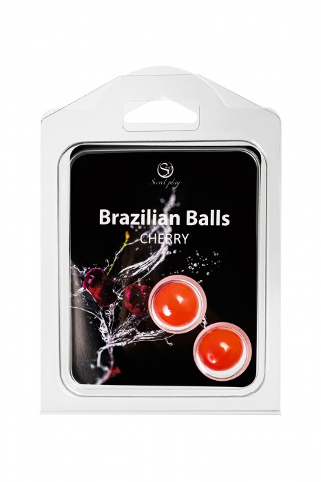 Набор из 2 шариков с массажным маслом Brazilian Balls с ароматом вишни - Secret Play - купить с доставкой в Симферополе