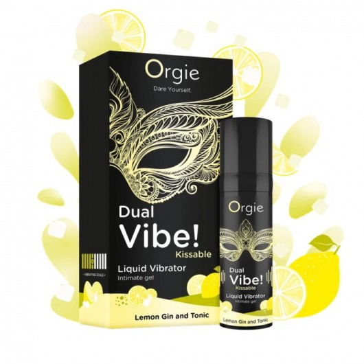 Съедобный жидкий вибратор Dual Vibe! со вкусом лимонного джина с тоником - 15 мл. - ORGIE - купить с доставкой в Симферополе