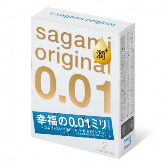 Увлажнённые презервативы Sagami Original 0.01 Extra Lub - 2 шт. - Sagami - купить с доставкой в Симферополе