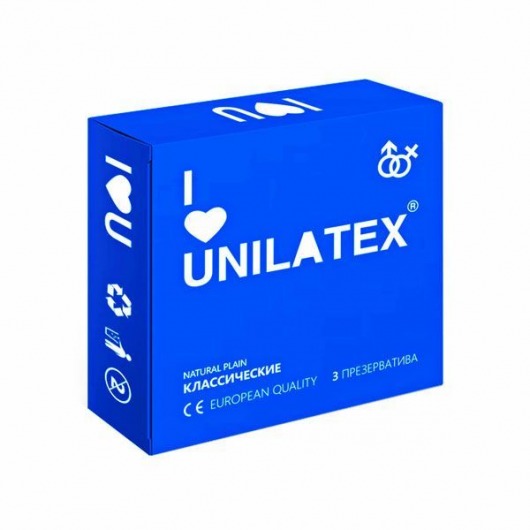 Классические презервативы Unilatex Natural Plain - 3 шт. - Unilatex - купить с доставкой в Симферополе