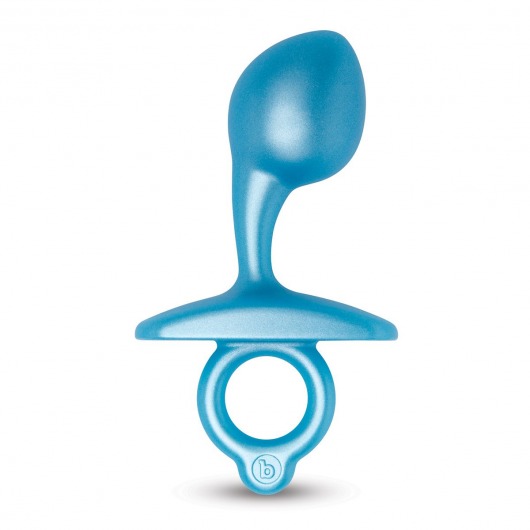 Голубая анальная пробка для массажа простаты Bulb Silicone Prostate Plug - 10,7 см. - b-Vibe - в Симферополе купить с доставкой