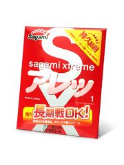 Утолщенный презерватив Sagami Xtreme FEEL LONG с точками - 1 шт. - Sagami - купить с доставкой в Симферополе