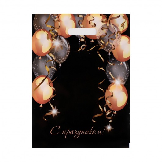 Пакет с вырубной ручкой и принтом в виде шариков (30х40 см) - Сима-Ленд - купить с доставкой в Симферополе