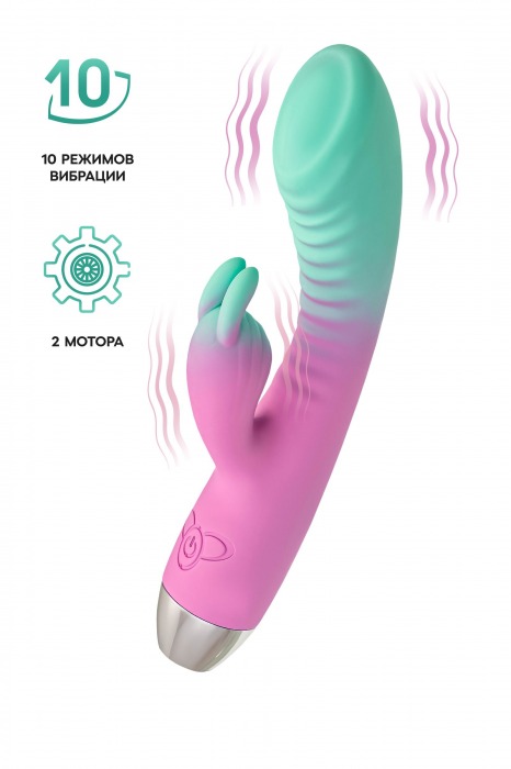 Мятно-розовый вибратор для точки G с клиторальным отростком Orchid - 21 см. - ToyFa купить в Симферополе с доставкой в Orgasmix.ru Мятно-розовый вибратор для точки G с клиторальным отростком Orchid - 21 см. - ToyFa