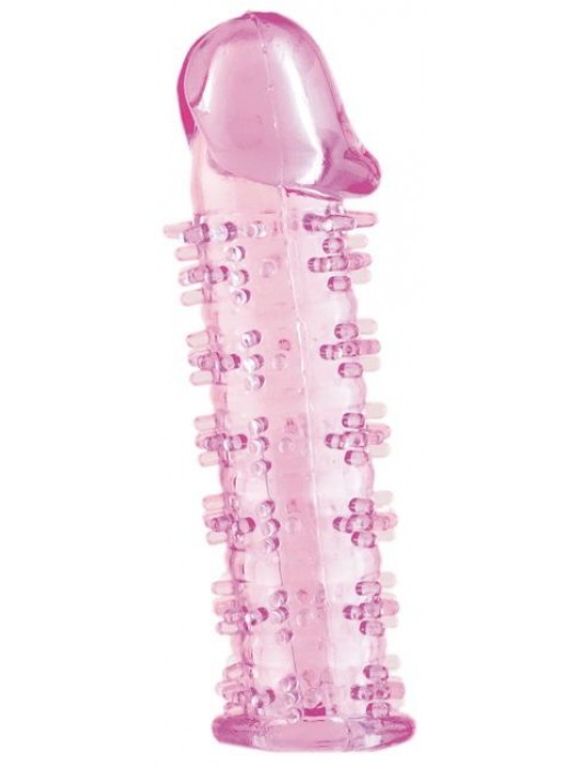Розовая насадка на пенис с шипами - 12,5 см. - A-toys - в Симферополе купить с доставкой