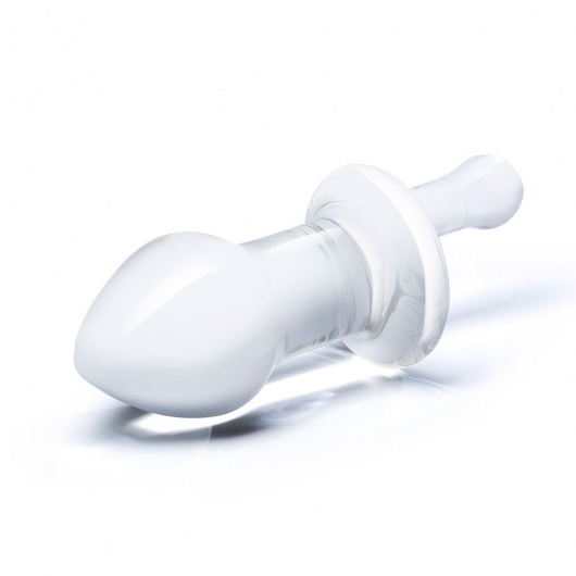 Прозрачный стеклянный анальный плаг с ручкой - 12 см. - Glas