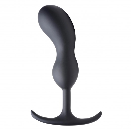Черный массажер простаты с утяжелителями Premium Silicone Weighted Prostate Plug Large - 18,8 см. - XR Brands - в Симферополе купить с доставкой
