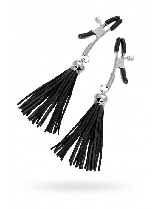 Зажимы на соски «Прищепки» с черными кисточками из замши - Pecado - купить с доставкой в Симферополе