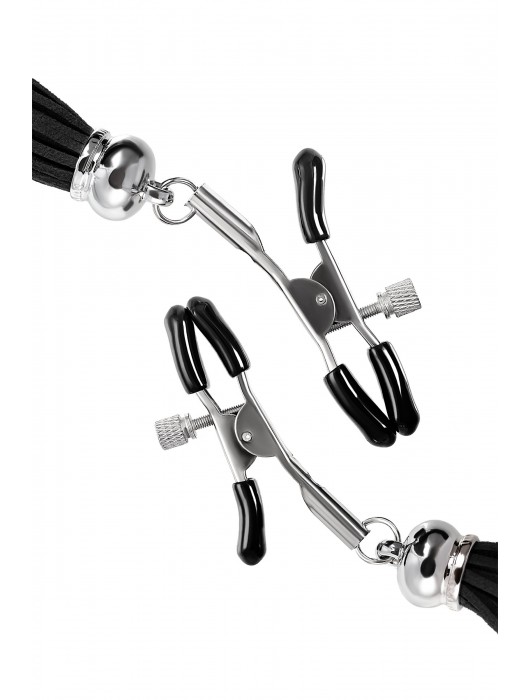 Зажимы на соски «Прищепки» с черными кисточками из замши - Pecado - купить с доставкой в Симферополе