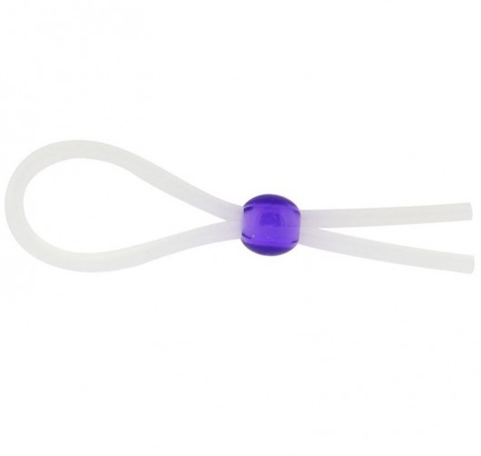 Прозрачное лассо с фиолетовой бусиной SILICONE COCK RING WITH BEAD LAVENDER - NMC - в Симферополе купить с доставкой