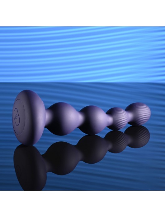 Фиолетовые анальные бусы с вибрацией и вращением Pleasure Orbit - 17,8 см. - Evolved