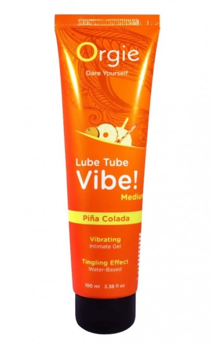 Гель с эффектом вибрации Lube Tube Vibe Medium Pina Colada - 100 мл. - ORGIE - купить с доставкой в Симферополе