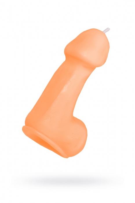 Оранжевая свеча в форме пениса - 47 гр. - Pecado - купить с доставкой в Симферополе