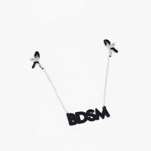 Зажимы на соски с кожаной подвеской BDSM - Crazy Handmade - купить с доставкой в Симферополе