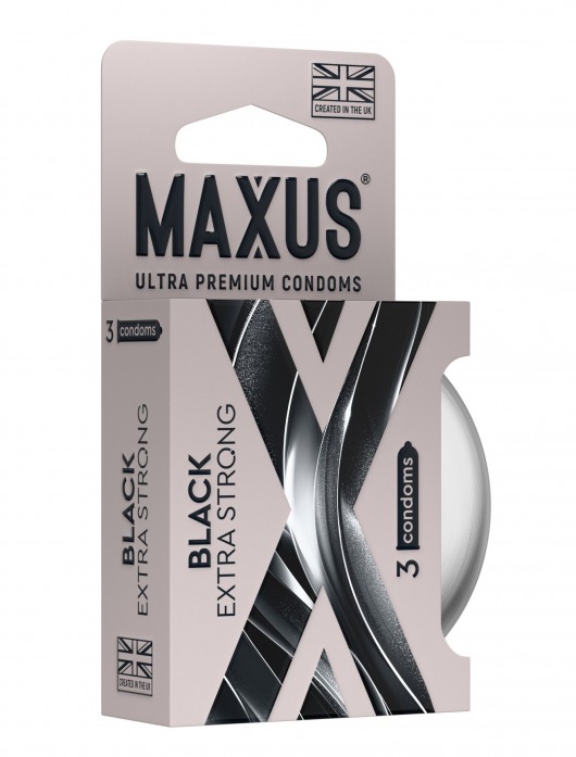 Черные утолщенные презервативы MAXUS Extra Strong с железным кейсом - 3 шт. - Maxus - купить с доставкой в Симферополе