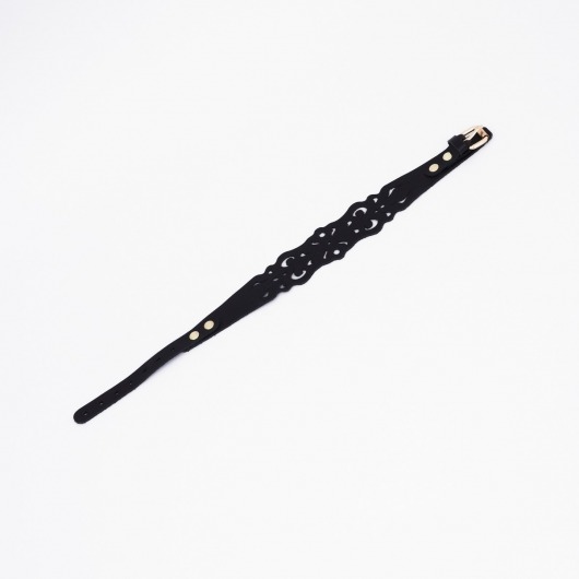 Черный ажурный чокер с золотистой фурнитурой - Crazy Handmade - купить с доставкой в Симферополе