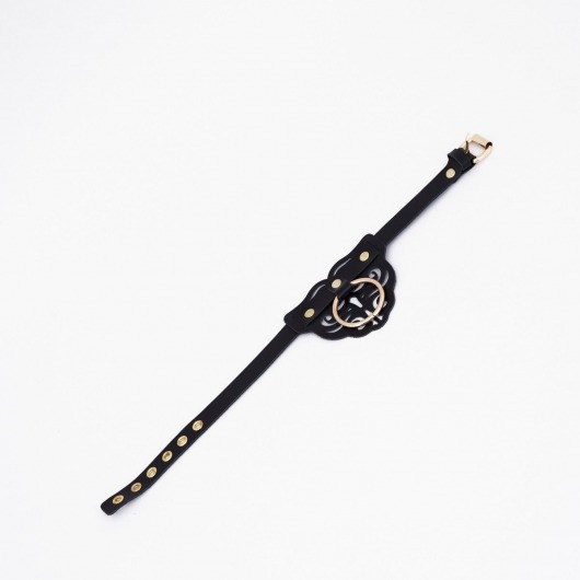 Черный чокер с клепками и золотистой фурнитурой - Crazy Handmade - купить с доставкой в Симферополе