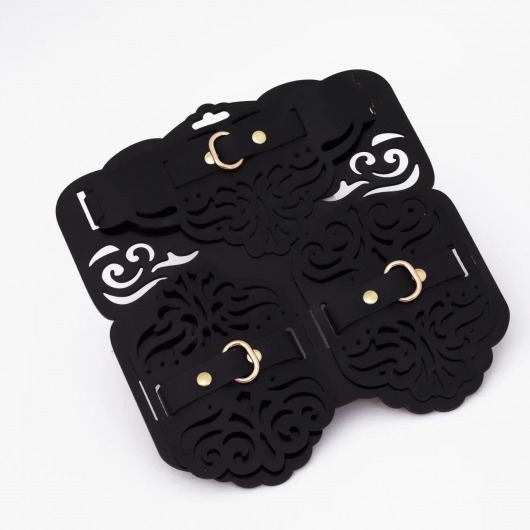 Фигурный набор для БДСМ-игр с узорами и золотистой фурнитурой - Crazy Handmade - купить с доставкой в Симферополе