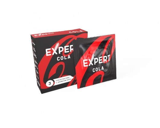 Презервативы с ароматом колы Expert Cola - 3 шт. - Expert - купить с доставкой в Симферополе
