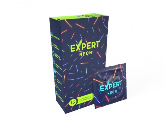 Светящиеся в темноте презервативы Expert Neon - 15 шт. - Expert - купить с доставкой в Симферополе