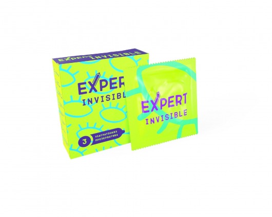 Ультратонкие презервативы Expert Invisible - 3 шт. - Expert - купить с доставкой в Симферополе