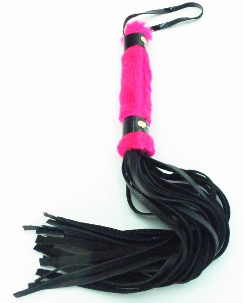 Нежная плеть с розовым мехом BDSM Light - 43 см. - БДСМ Арсенал - купить с доставкой в Симферополе