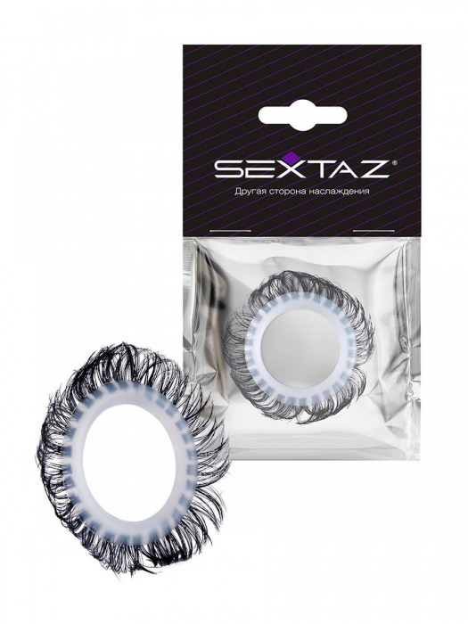 Эластичное эрекционное колечко с черными «ресничками» - Sextaz - в Симферополе купить с доставкой