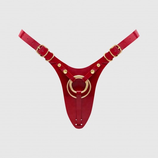 Красный пояс для фиксации насадок Strap-On-Me Leatherette Harness Fabulous - Strap-on-me - купить с доставкой в Симферополе