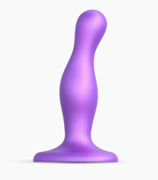 Фиолетовая насадка Strap-On-Me Dildo Plug Curvy size S - Strap-on-me - купить с доставкой в Симферополе