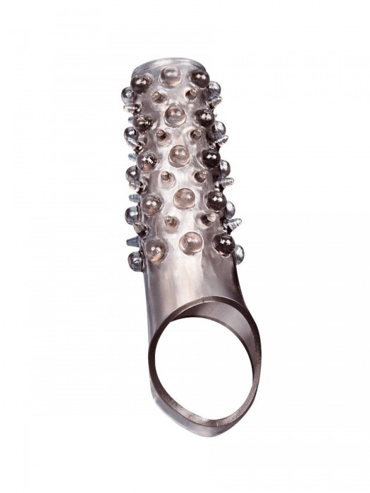 Дымчатая насадка на пенис с шипами и выпуклостями - 12 см. - Sex Expert - в Симферополе купить с доставкой