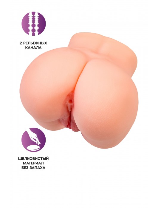 Реалистичный мастурбатор в форме попки с двумя любовными входами - No Name - в Симферополе купить с доставкой
