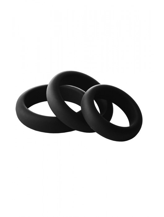 Набор из 3 черных эрекционных колец Smooth Silicone Cockring Pack - Dream Toys - в Симферополе купить с доставкой