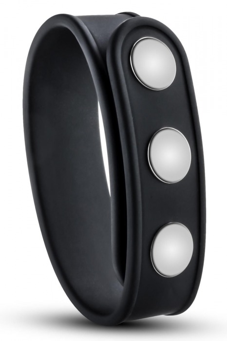 Черное эрекционное кольцо на кнопках - Blush Novelties - в Симферополе купить с доставкой