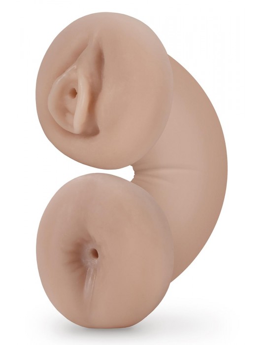 Телесный люминесцентный двусторонний мастурбатор Tasha - Blush Novelties - в Симферополе купить с доставкой