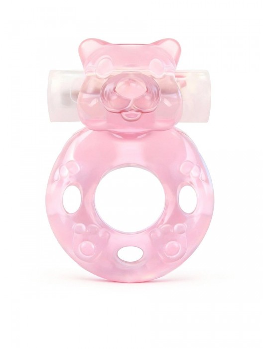 Розовое эрекционное виброкольцо в форме мишки - 1137 - в Симферополе купить с доставкой